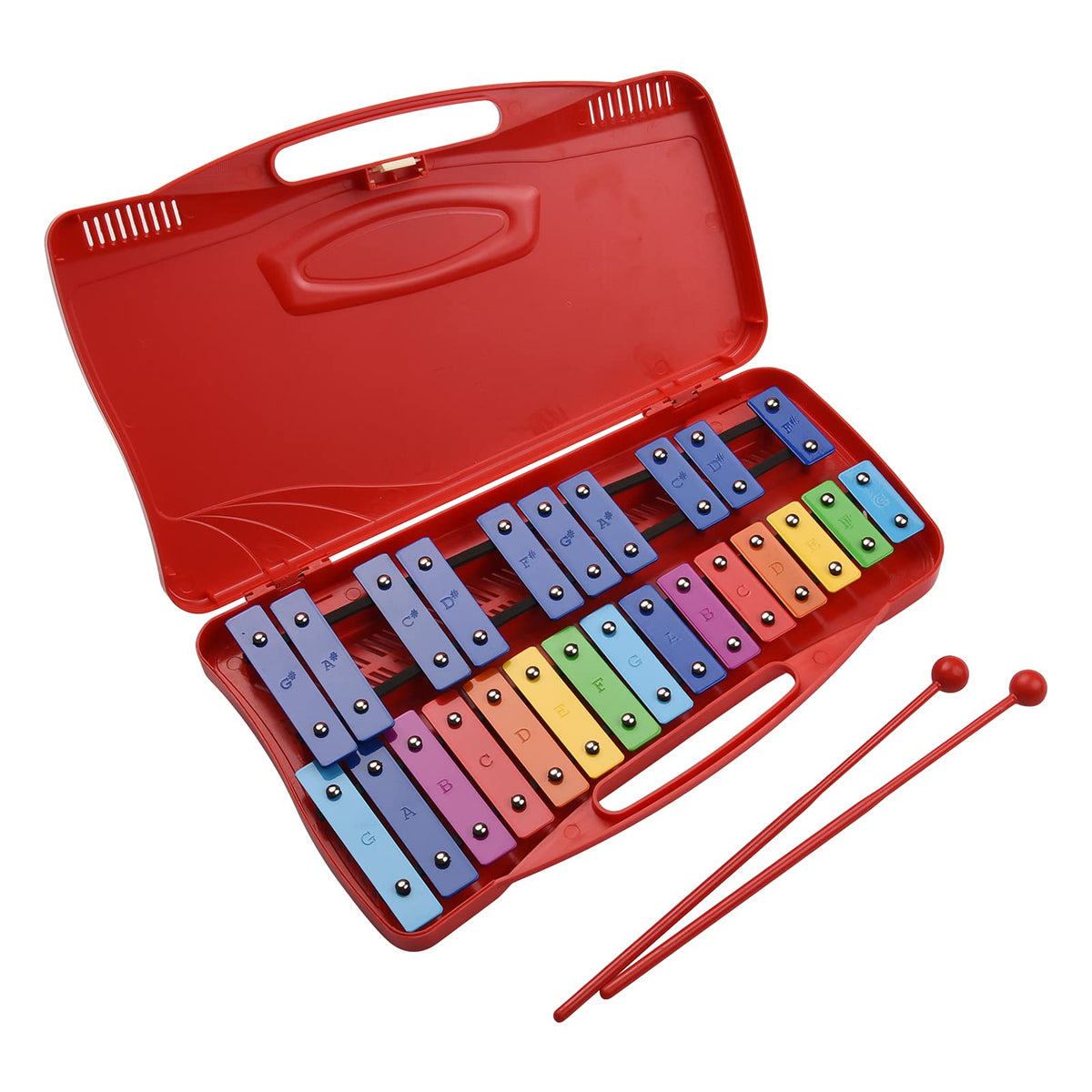 Wowobjects 25 Notes Glo Enspiel Xyloph Hand Kno Xyloph Percussion Rhy M Musical Educational Teaching Instrument Toy Wi Case 2 Ma