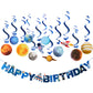Sunbeauty Solar System Hanging Decoration Universe Space Happy Birthday Banner Outer Space Whirls Hanging Swirl For Kids Birthda
