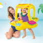 Intex 56573Ep Outdoor Swimming Pool Inflatable Comfortable Shaded Canopy Starfish Lounger Baby Toddler Float Safety Raft, Yellow