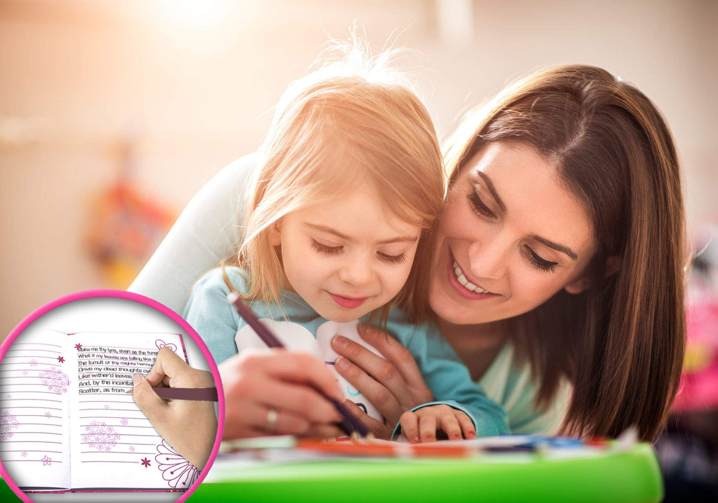 Girls Diary With Lock, Kids Journal Stationary Set For Pre School Teen Learning Writing Drawing Age 6,8,10,12 Years Princess Gift With Notebook Memo Notepad 6 Multicolored Pen Ruler Sharpener Eraser