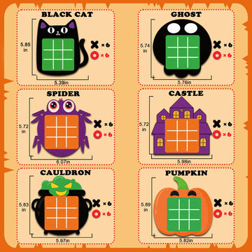 Leetous Halloween Tic Tac Toe Party Favors Games For Kids 6 Pack, Halloween Treats Non Candy Basket Goodie Bag Stuffer Fillers F