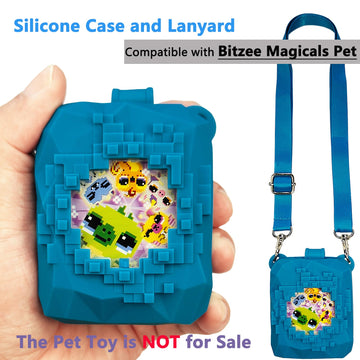 Silicone Cover Case For Bitzee Magicals Interactive Toy Digital Pet And Case, Protective Skin Sleeve For Bitzee Magicals Virtual Electronic Pets Accessories(Case For Bitzee Magicals Pet) (Blue)