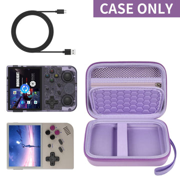 Paiyule Travel Case Compatible With Rg353V/ Rg353Vs/ R36S Retro Handheld Game Console, Handheld Emulator Storage Holder Organizer, Android Game Console Carrying Bag (Box Only) (Purple)