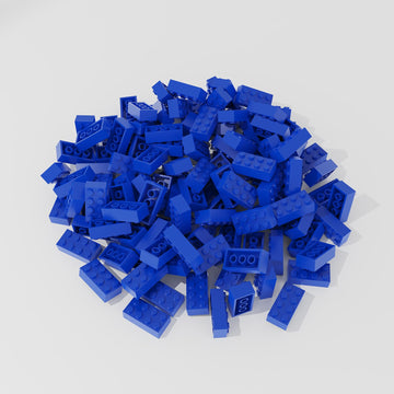 Classic Bulk Brick Block 2X4, 200 Piece Building Brick Blue, Compatible With Lego Parts And Pieces 3001, Creative Play Set - Com