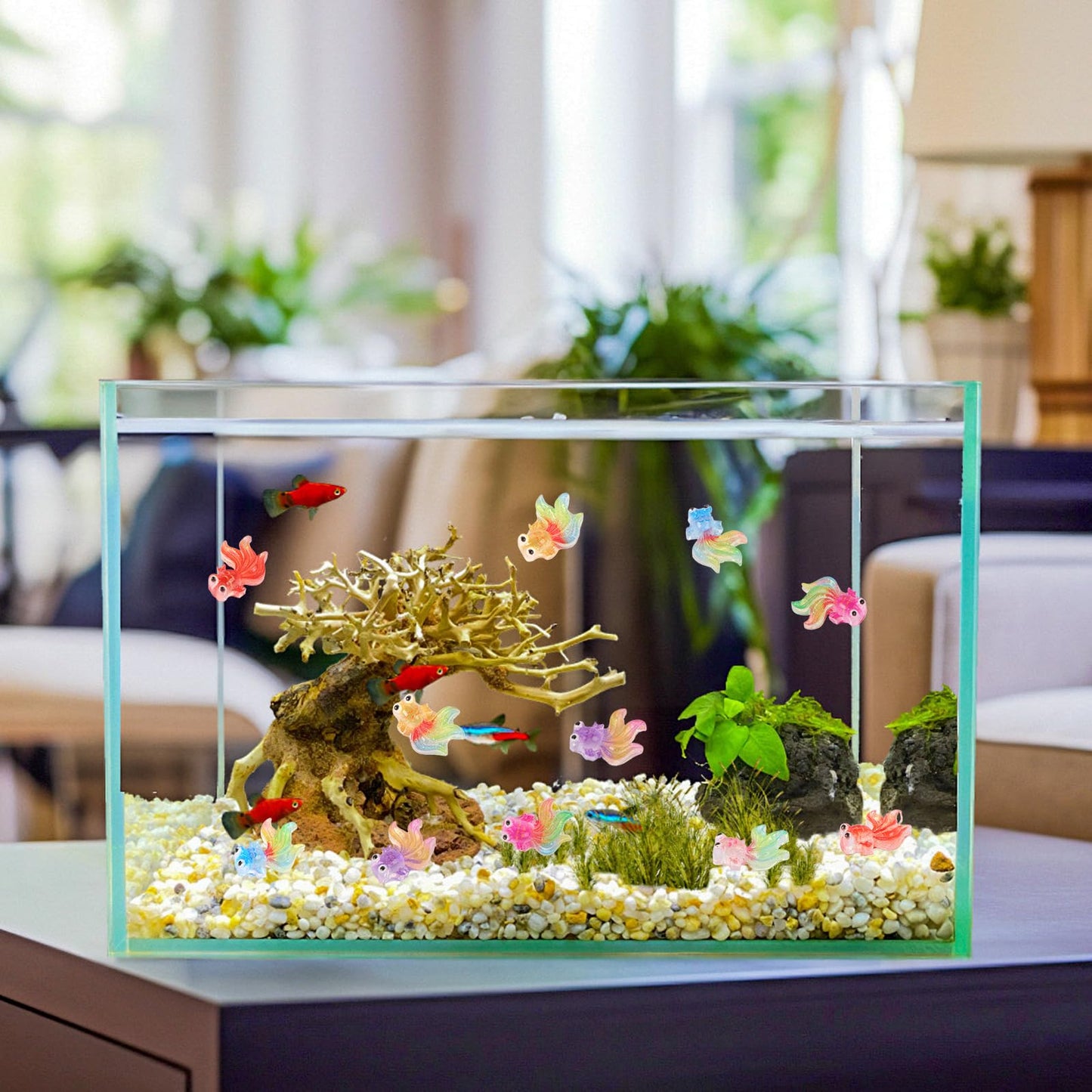 100 Pieces Tiny Goldfish Decor For Dollhouse Miniatures Resin Animals For Crafts Tiny Things For Fairy Garden Micro Landscaping