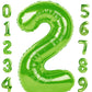 40 Inch Number 2 Balloon Light Green Birthday Decorations For Boys, Two Balloon Number Dinosaur Birthday Decorations New Years 2