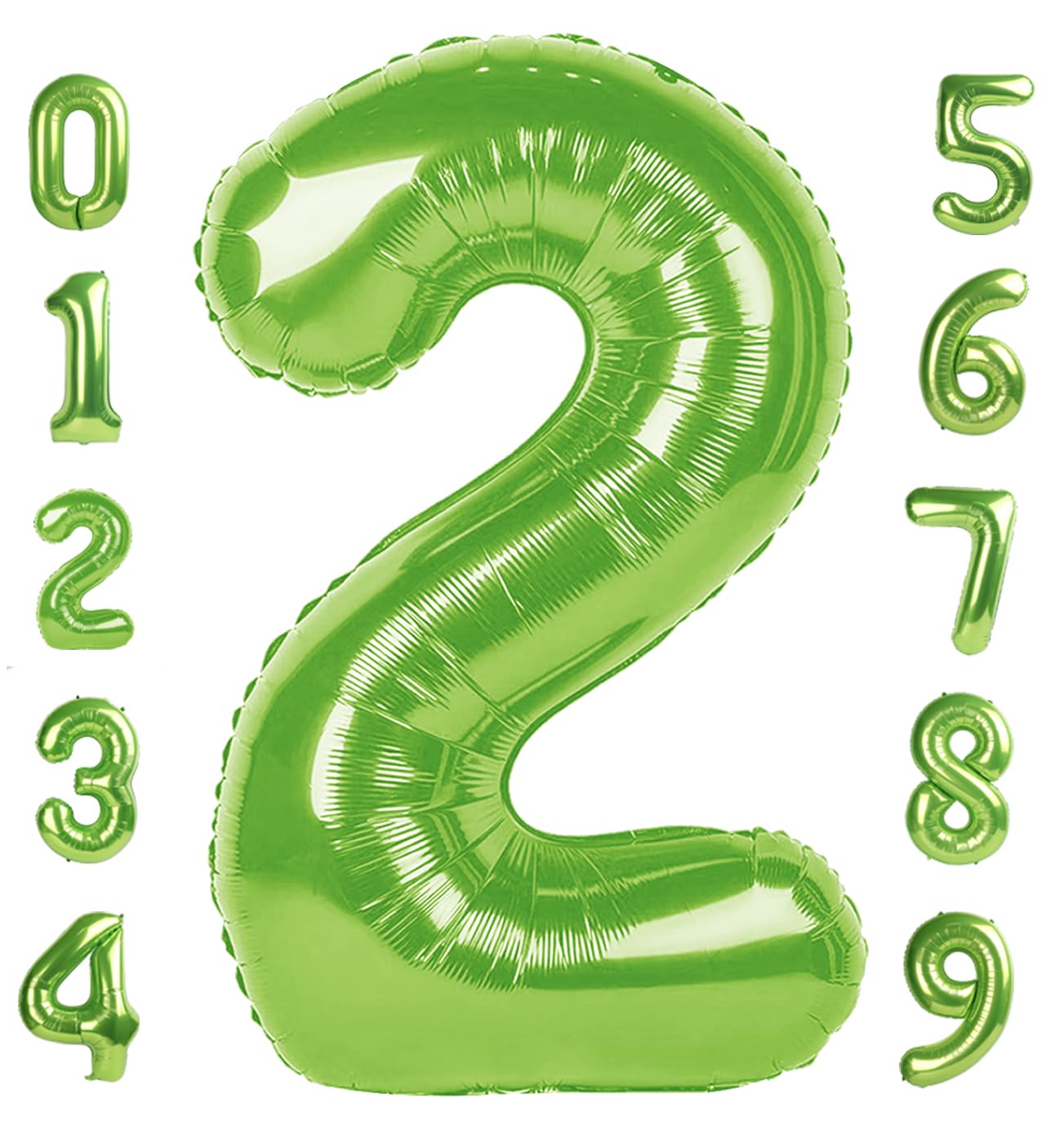 40 Inch Number 2 Balloon Light Green Birthday Decorations For Boys, Two Balloon Number Dinosaur Birthday Decorations New Years 2