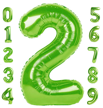 40 Inch Number 2 Balloon Light Green Birthday Decorations For Boys, Two Balloon Number Dinosaur Birthday Decorations New Years 2