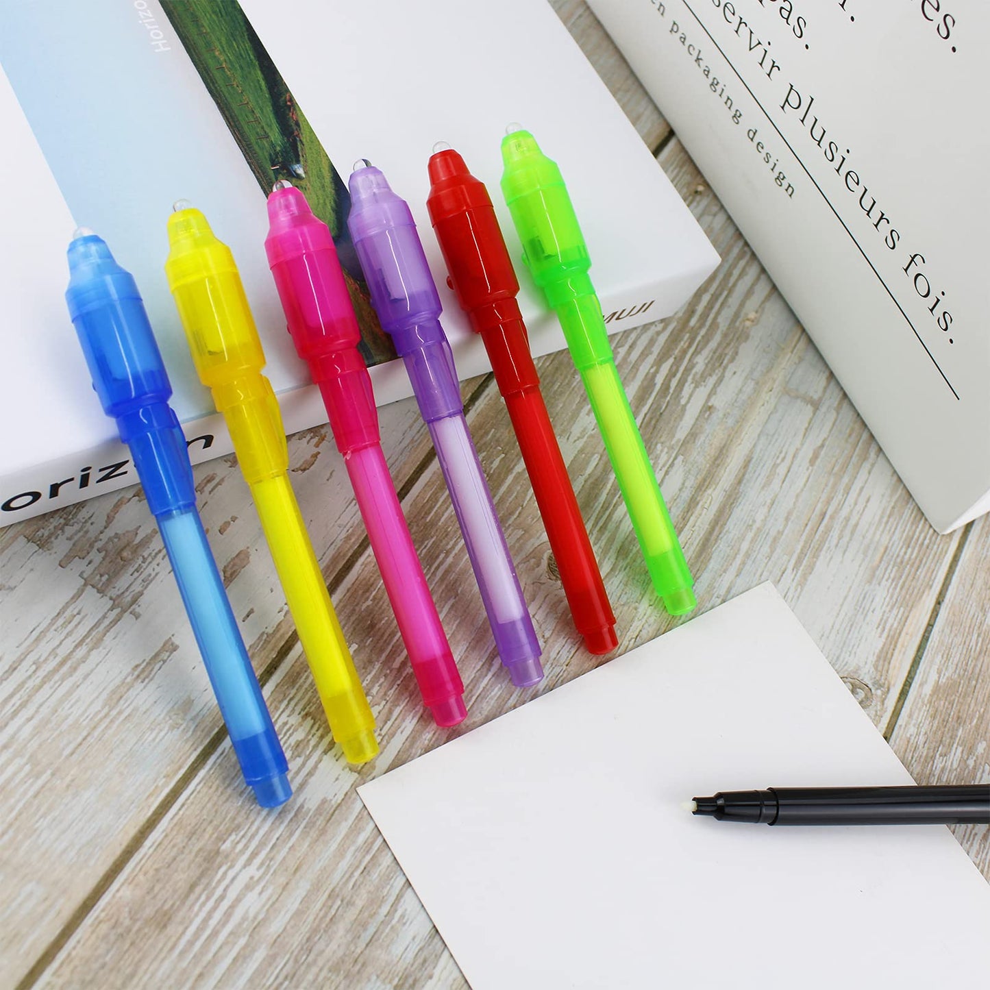 Zunteng Invisible Ink Pen,7Pcs Spy Pen,Invisible Disappearing Ink Pen With Uv Light Fun Activity Entertainment For Secret Message And Kids Goodies Bags Toy (7)