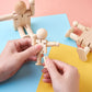 FASHEWELRY 12Pcs Unfinished Wood Robot Dolls Joint Adjustable Wooden Figure Dolls Unpainted Blank Wood Robot Peg Dolls for DIY A