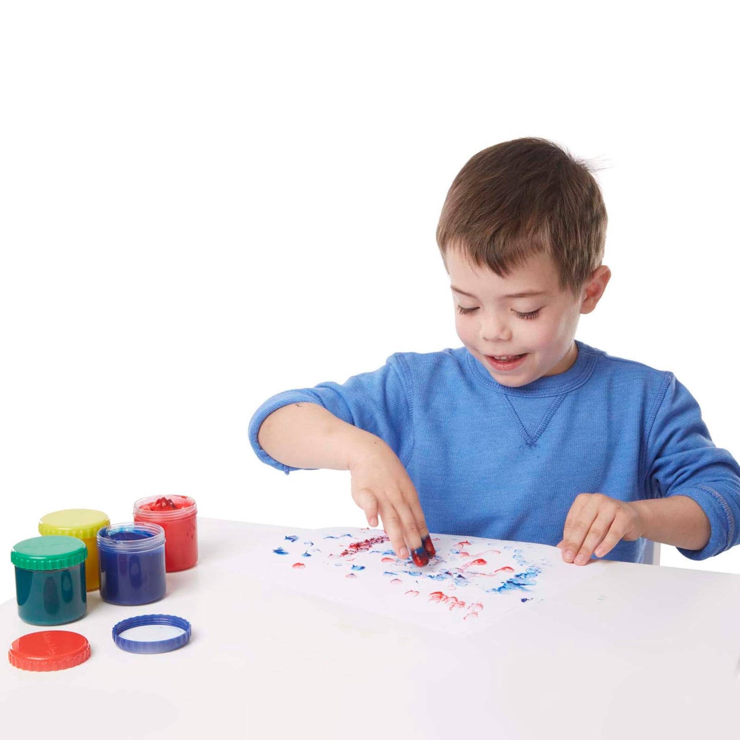 Melissa & Doug Finger Paint Set (4 Pcs) - Red, Yellow, Blue, Green