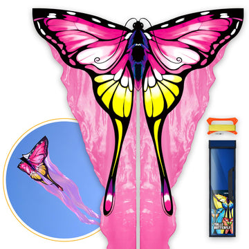 Sgftre Tulle Butterfly Pink Kite,Extremely Easy To Fly, Perfect Beach Kite For Family Outdoor Activities, Ideal For Adults And K