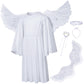 Irtysh Kids Angel Costume With Angel Feather Wings Headband Wand Set For Girl'S Halloween Birthday Cosplay(5-6Years)