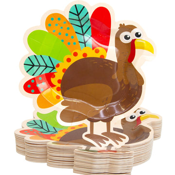 Fancy Land 50PCS Thanksgiving Paper Plates 9    Turkey Party Plates Disposable Dinner Plates Thanksgiving Party Supplies Dinnerw