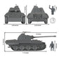 BMC Toys 1:38 WW2 German Panther V Tank - Charcoal Gray ABS Plastic Military Vehicle