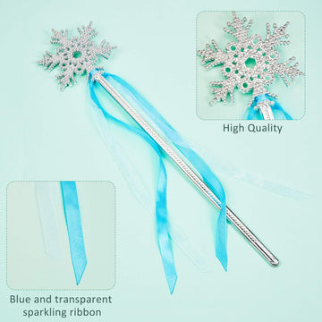 Gejoy Silver Snowflake Magic Wand - 36 Pcs Frozen Snowflake Princess Wand Winter Theme