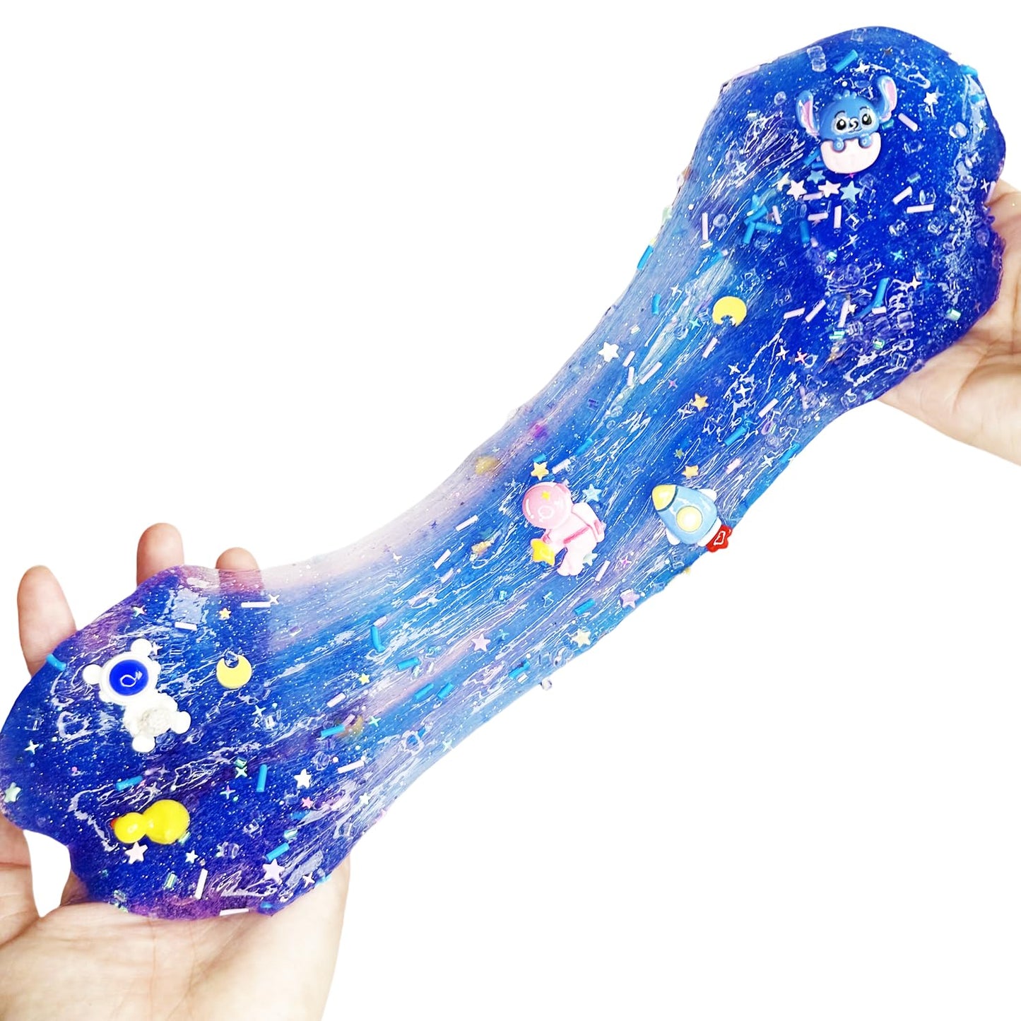 Dual Color Blue And Purple Galaxy Slime 13Oz Big Bucket,Stretchy & Non-Sticky,Idea Stocking Stuffers,Party Favors For Kids, Sens