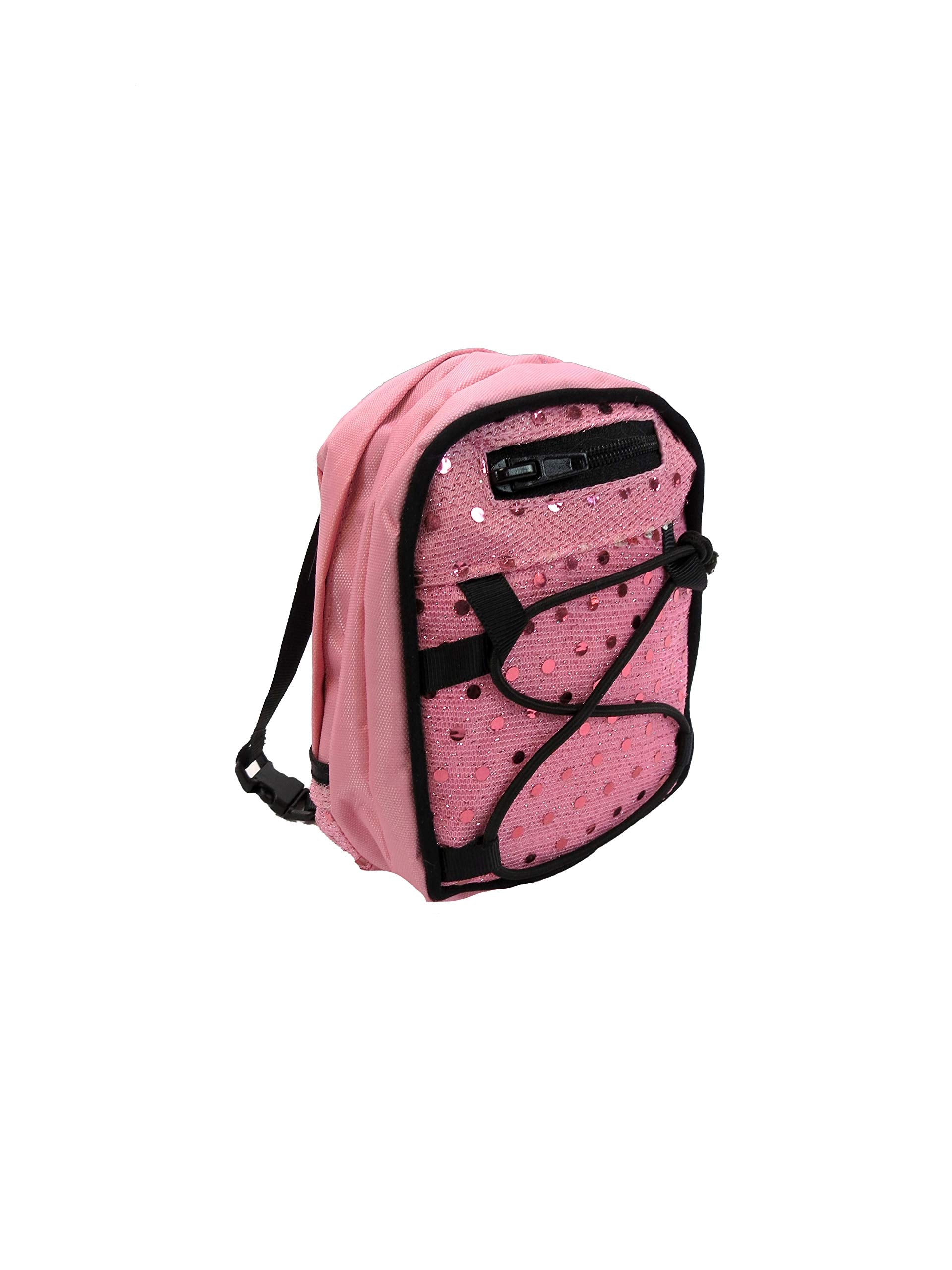 American Fashion World Doll Pink Sequin School Backpack for 14-Inch Dolls | enhanced Quality & Trendy Design | Dolls Accessories | Perfect Fit for Popular Brands