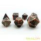 Bescon Antique Copper Solid Metal Polyhedral Dice Set of 7 Copper Metallic RPG Role Playing Game Dice 7pcs Set D4-D20