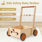 Pairpear Wooden Baby Walker Push Toys,Adjustable Speed Nature Wood Push Walkers For Babies Learning To Walk,Toddler Push And Pull Toys Gift For Baby Girls And Boys 1-2