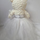 Kinnex Collections Since 1997 20'' Teddy Bear With Elegant Dress (Centerpiece) ~ B16631N-1 (White)
