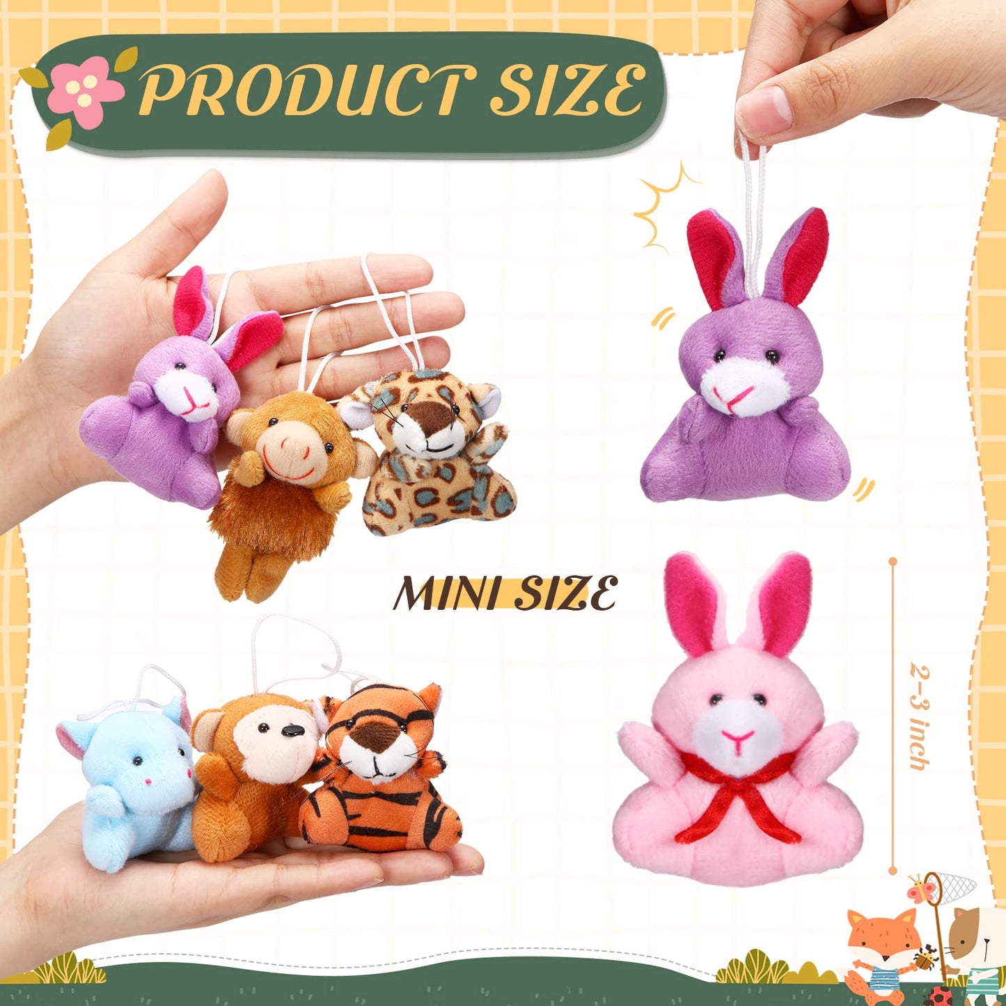 Leyndo 200 Pcs Mini Stuffed Animals Bulk Tiny Stuffed Animal Keychain Small Plush Toys For Kids Classroom Rewards Carnival Prizes Easter Egg Filter Birthday Party Favors(Mixed)