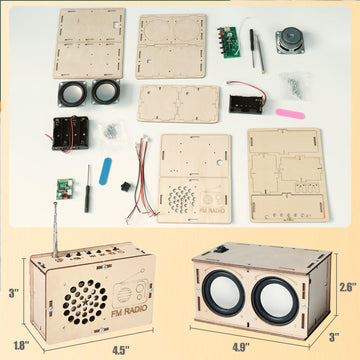 ANNISOKA STEM Building Kits for Kids 8-16, DIY FM Radio, Engineering Circuits, Model DK01, Wood