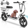 Caroma 1200W Peak Electric Scooters For Adults, 14'' Fat Tire, 500Wh Battery, 30 Miles Range, 20Mph Top Speed, Foldable Electric