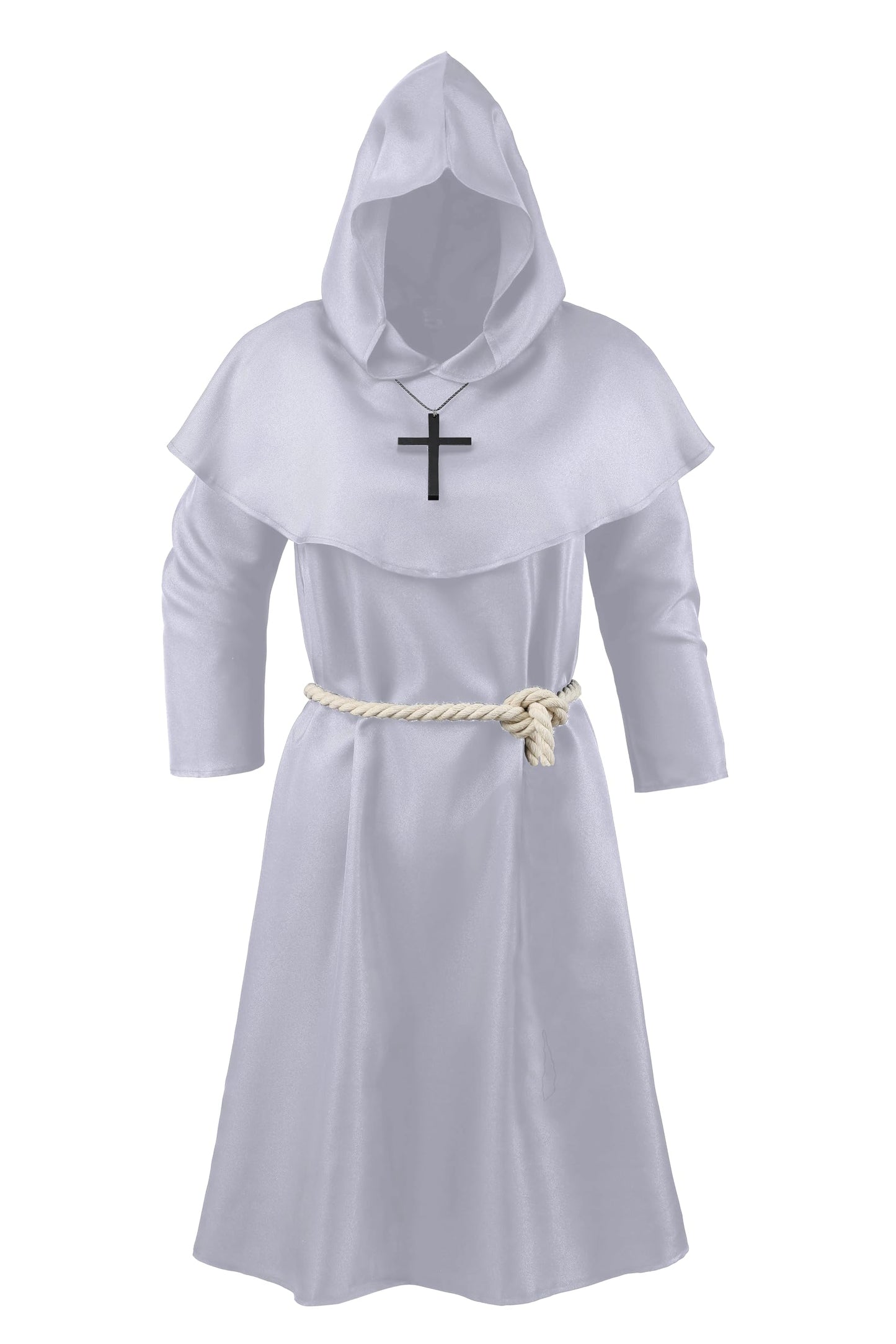 Knelor Kids' Medieval Monk Hooded Robe - Renaissance Priest Cloak For Halloween