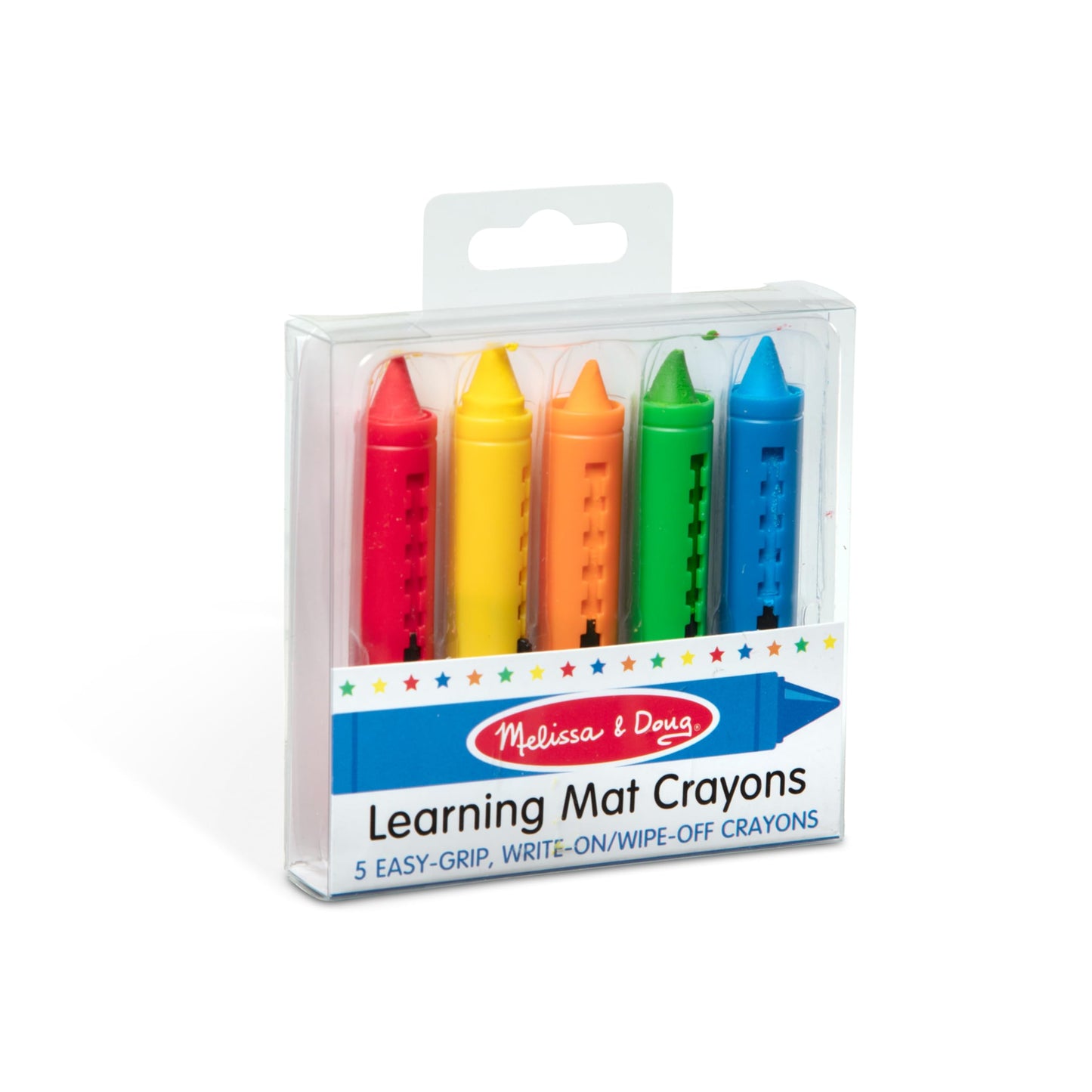 Melissa & Doug Learning Mat Crayons - 5 Count, Multicolor, Wax Crayon 85%, Model 4279