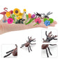 BRETOYIN 24PCS Realistic Bird Animals Figurines Plastic Flower Toys Mini Insect Toys Set for Toddlers Age 3+ Educational Project
