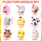Skylety 9 Pcs Mini Plush Stuffed Animals Bulk 3.15 Inch Cute Soft Decompress Animals Plush Toys For Baby Shower Birthday Party Gifts Classroom Prizes Easter Basket Stuffers(Farm Animals)