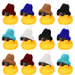 Chivao 12 Pcs Mini Rubber Ducks With Sunglasses/ Glasses And Hats/ Necklace, Cruise Rubber Ducks In Bulk Small Bathtub Toy For Hiding Party Favor(Cute Style,Yellow)