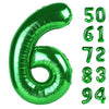 Green 6 Balloon, Number Balloons 40 Inch, 6Th Balloons For Birthday Decorations, Green Party Supplies 6 Birthday Balloon, Number
