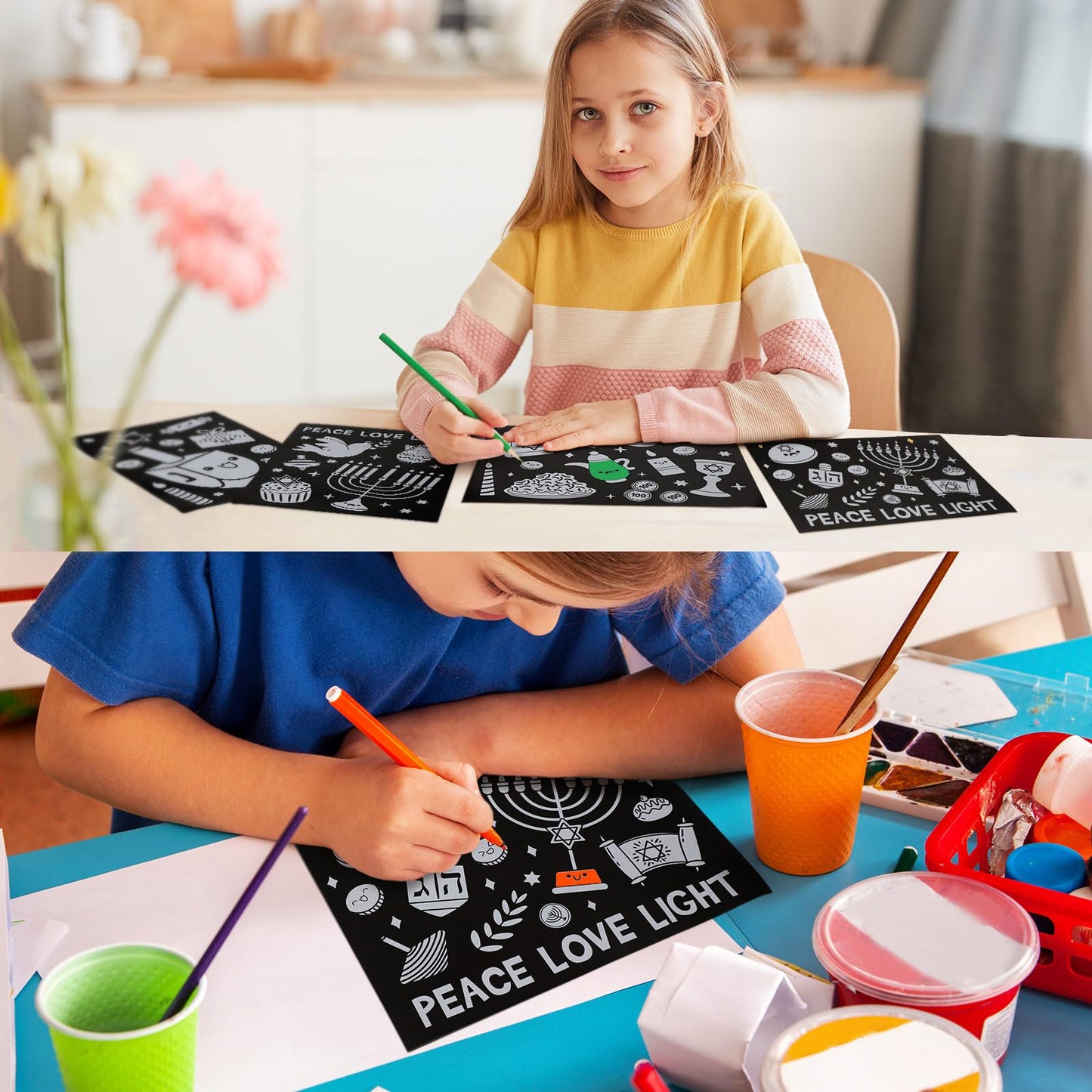 Zhanmai 30 Pcs Color Your Own Funny Winter Posters DIY Winter Crafts Bulk Color Santa Claus Snowflakes Gingerbread Man Elk Poste