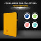 Card Guardian - 9 Pocket enhanced Black Binder with Zipper for 360 Cards - Side Loading Pockets for Trading Card Games TCG (Yellow)