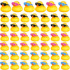 Chivao 48 Pcs Mini Rubber Ducks Bath Duck In Bulk 48 Sunglasses Toy Set Christmas Valentine Duck Gift Bath Toy Bathtub Toys For Gift Holiday Cruise Birthday Party Favor(Yellow, Blue, Pink, Black)