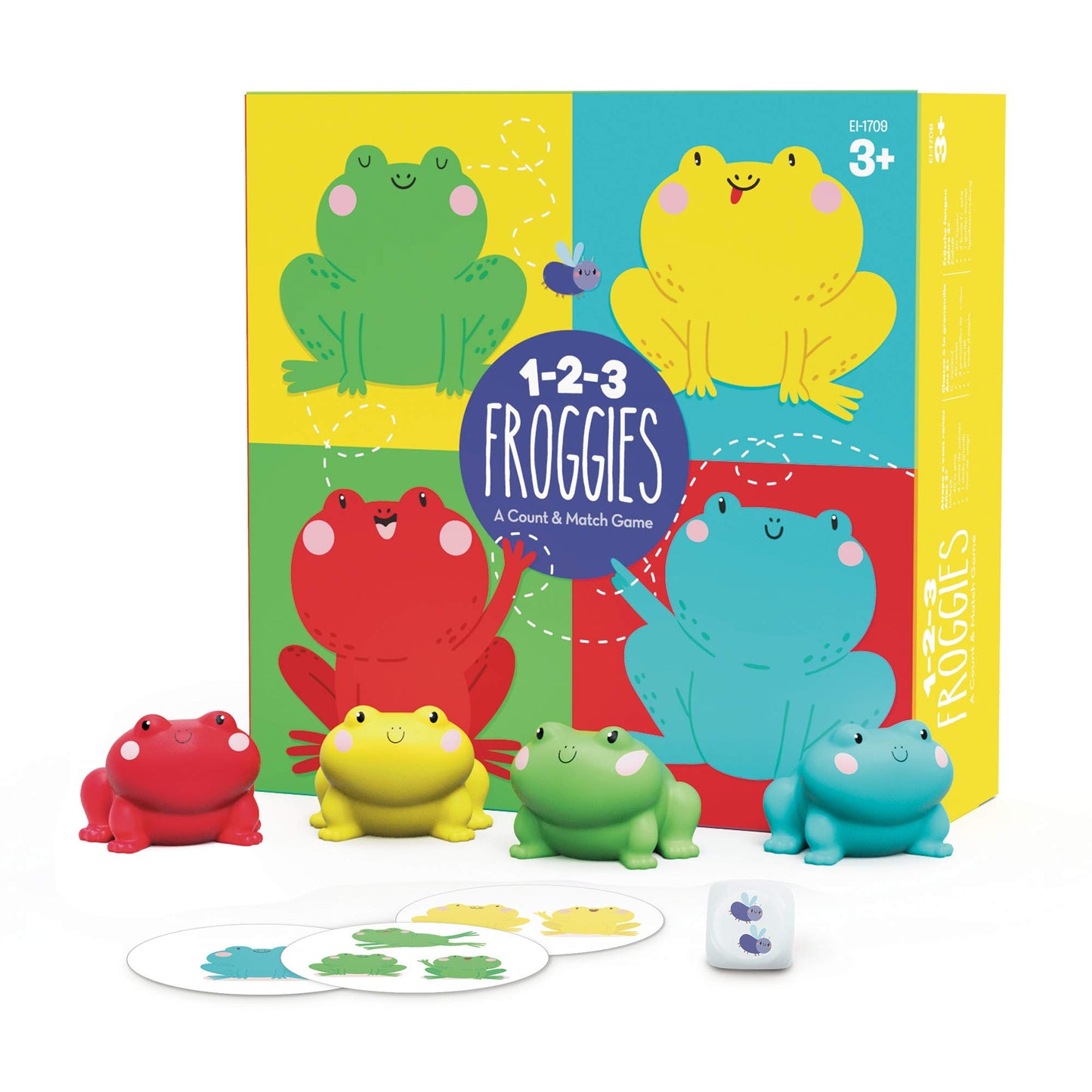 Educational Insights 1-2-3 Froggies Counting & Color Matching Game For Preschoolers And Toddler, For 2-4 Players, Fun Family Board Game For Kids Ages 3+