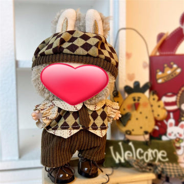 17Cm Doll Clothes For Doll, Outfits Costumes Compatible With Dolls Keychain Accessories (Small Mocha)
