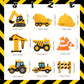 36 Pcs Construction Party Favors Construction Key Chains Valentines Day Gift for Kid Engineering Excavator Tractor Keychain Bir