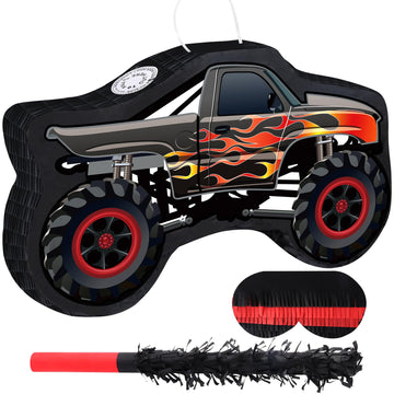 Waenerec Car Pinata With Pinata Stick & Hanging Loop Mexican Pinata Game For Monster Truck Party Decorations Race Car Pinata Theme Birthday Carnival Party Supplies