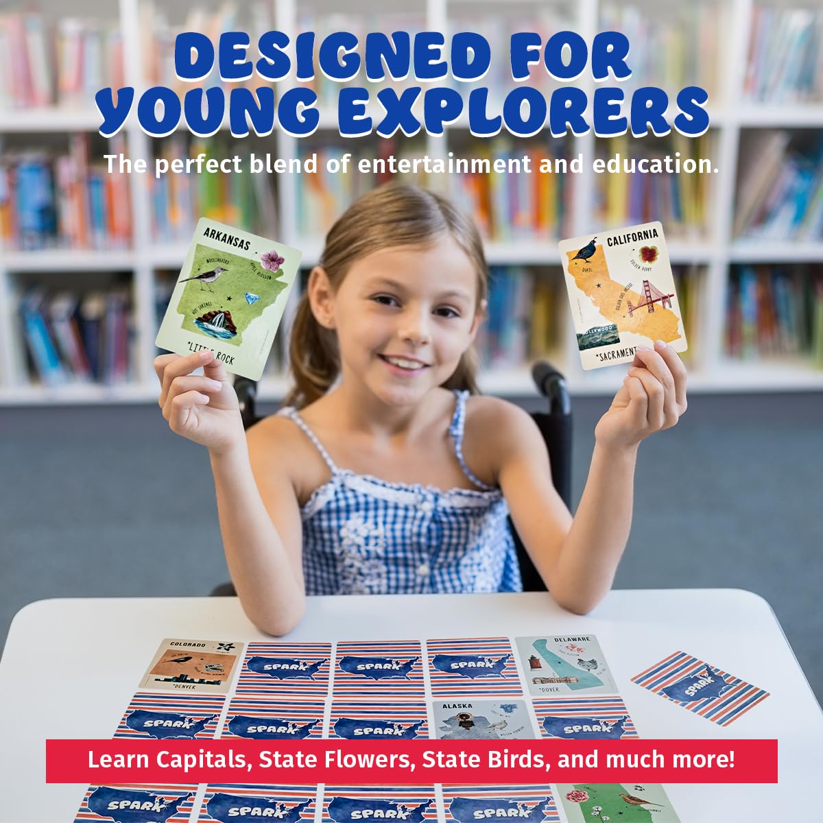 SPARK INNOVATIONS USA States Matching Card Games  Educational Kids Games  Learn States and Capitals  Homeschool Supplies  Classroom Must Have  Kids Toys