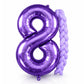 Charnoel Kpop Number 8 Balloons 40 Inch Purple Foil Birthday Balloons Kpop Themed Party Decorations for Cartoon Birthday Party B