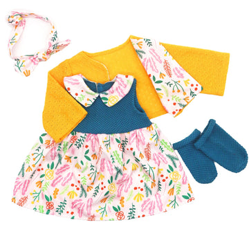Otmoon 20 Inch Doll Clothes Outfits Doll Dress With Coat, Headband Socks 2-Packs For 20-22 Inch Doll (Not Include Doll)