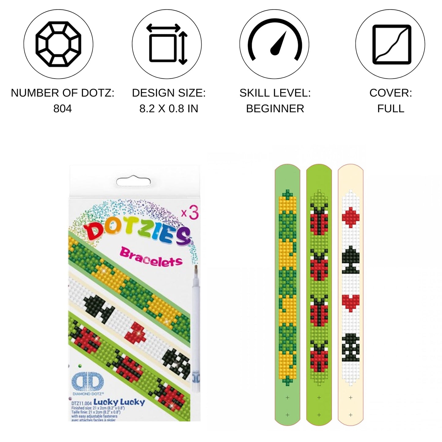 DIAMOND DOTZ Kits Dotzies - Lucky Lucky, Diamond Art Bracelet Making Kit Adults, Diy Bracelet Kit, Diamond Painting Bracelet Kit