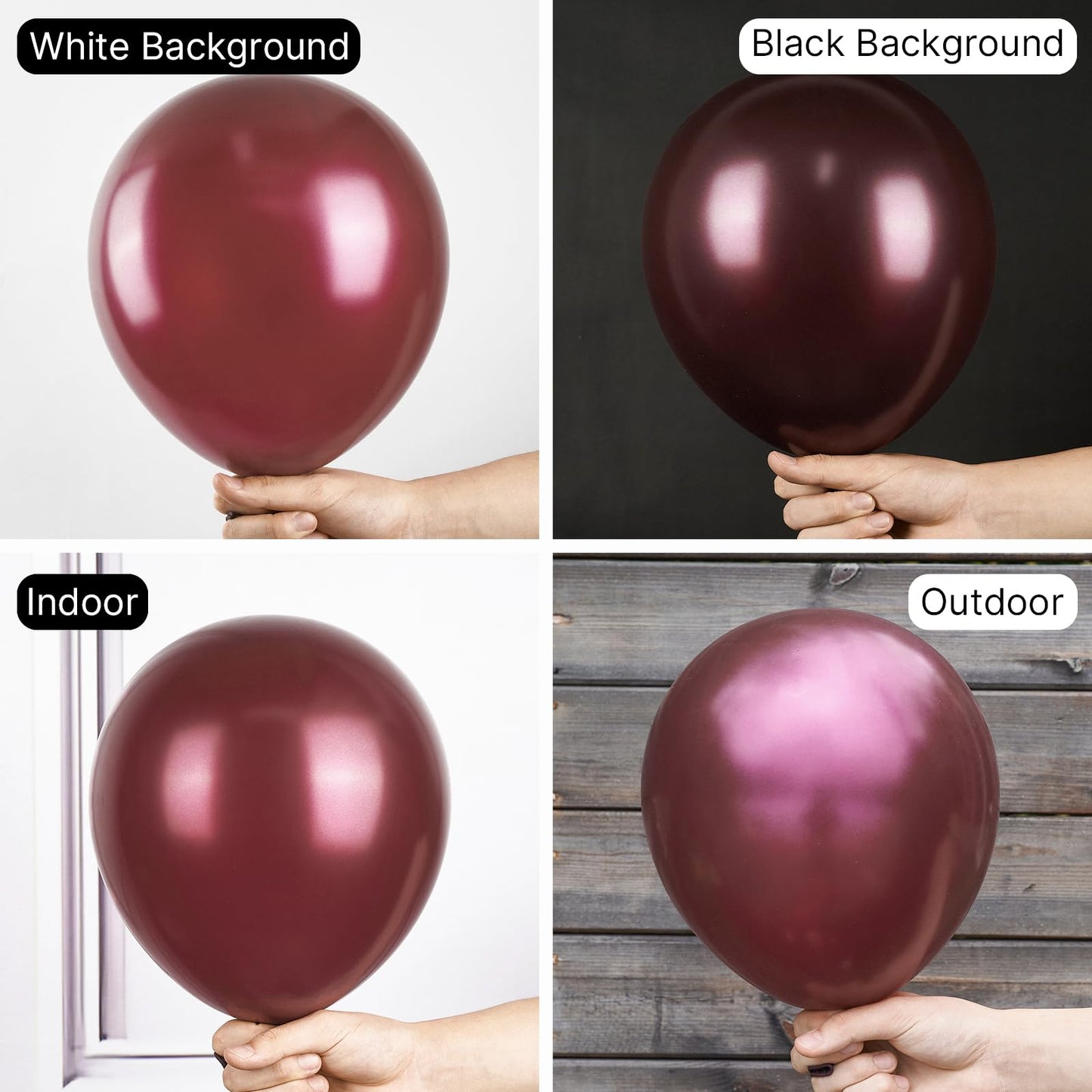 Partywoo Pearl Burgundy Balloons, 138 Pcs Burgundy Balloons Different Sizes Pack Of 18 Inch 12 Inch 10 Inch 5 Inch Maroon Balloons For Balloon Garland Or Balloon Arch As Party Decorations, Red-Z61