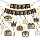 LINgTEER Happy 15th Birthday Swirls Streamers Set - Happy Birthday Banner,cheers to 15th Birthday Fifteen Years Old Bday Party H