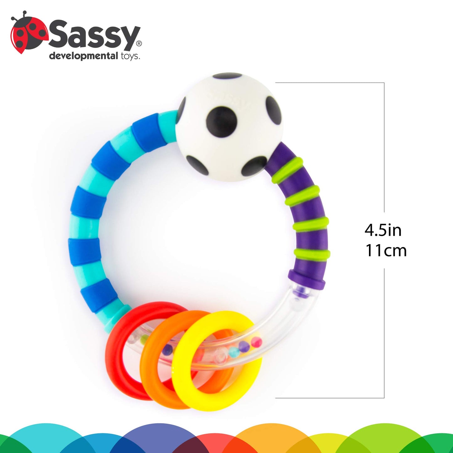 Sassy Ring Rattle | Developmental Baby Toy For Early Learning | High Contrast | For Ages Newborn And Up