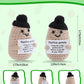 Jelutar Mini Funny Positive Potato, 3 Inch Knitted Doll With Positive Card For Cheer Up Gifts And Party Decorations, Cute Positive Potato Crochet Doll For Birthday Gifts (Potato With Black Hat)