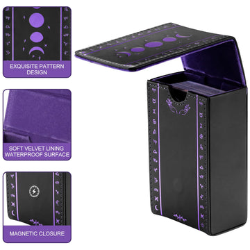Bwty Best Wishes To You Tarot Cards Holder, Leather Tarot Card Case/Box, Suitable For Standard Size Tarot Cards (2.75In X 4.75In